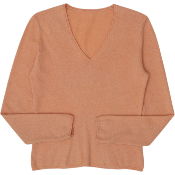 Ladies 100% Cashmere V-Neck Long Sleeve Sweater