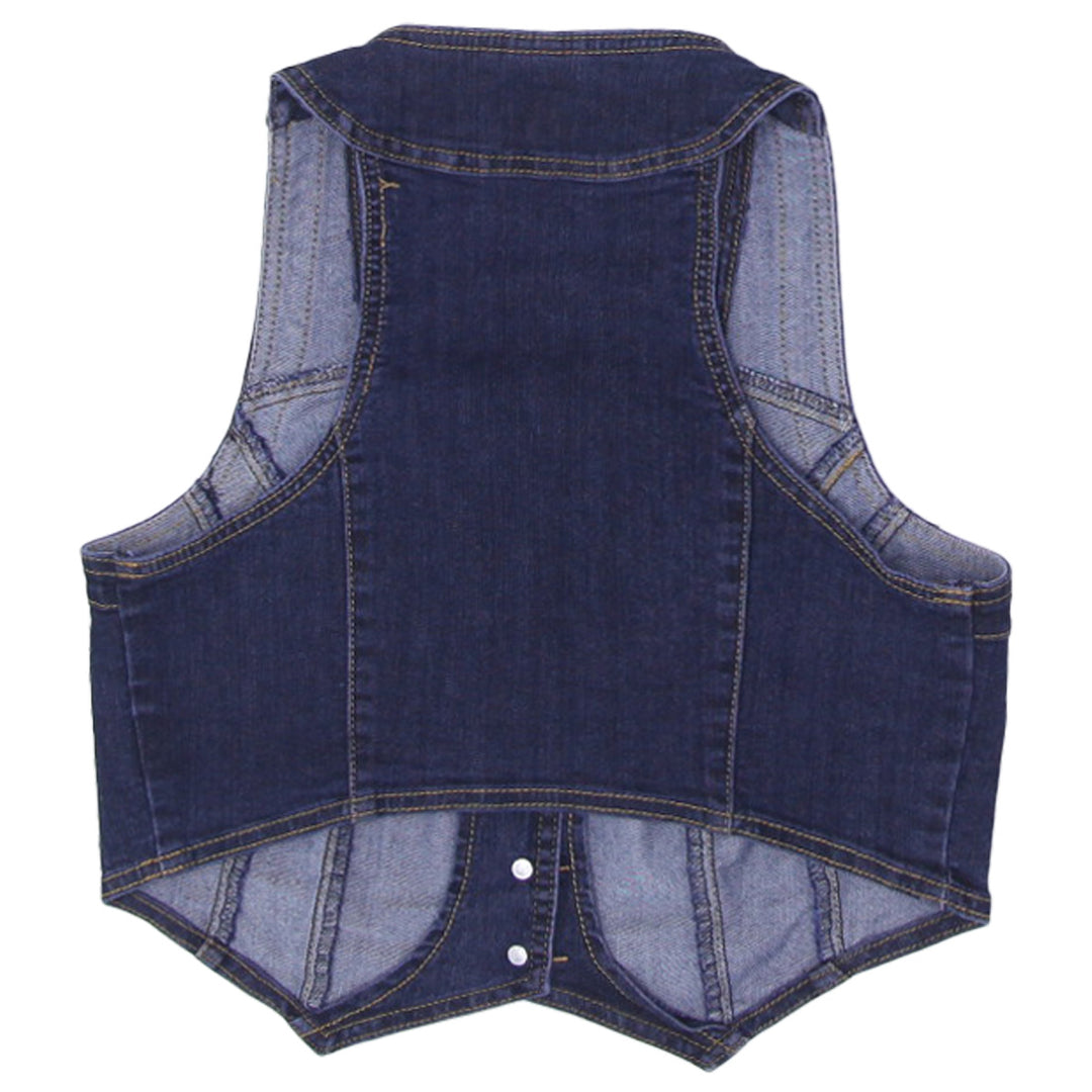 Ladies Pieces Denim Waiscoat Vest