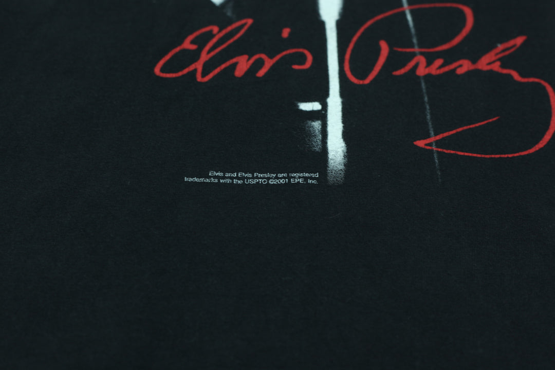 Vintage 2001 Elvis Presley Black Short Sleeve T-Shirt | Migration_T-Shirts UAENAT40 - Detail View | Fashion Rerun