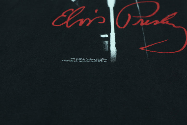 Vintage 2001 Elvis Presley Black Short Sleeve T-Shirt | Migration_T-Shirts UAENAT40 - Detail View | Fashion Rerun
