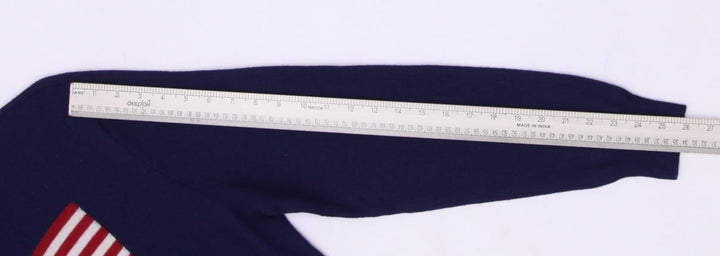 Vintage Polo Golf Ralph Lauren Navy American Flag Knit Sweater L