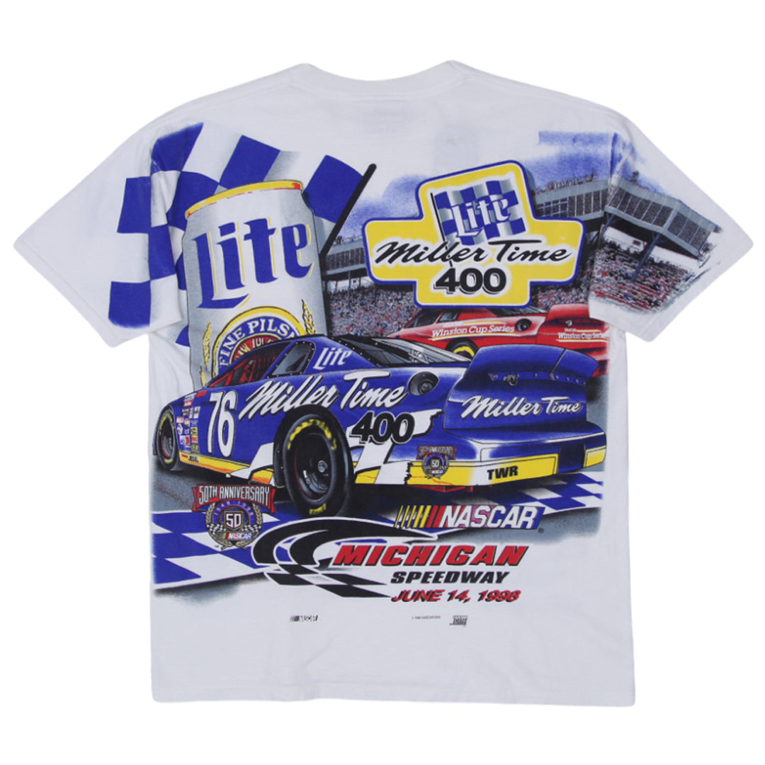 Vintage 1998 Chase Authentics Nascar Michigan Speedway AOP Racing T-Shirt Made in USA, Size M - Fashion Rerun Vintage Migration_T-Shirt