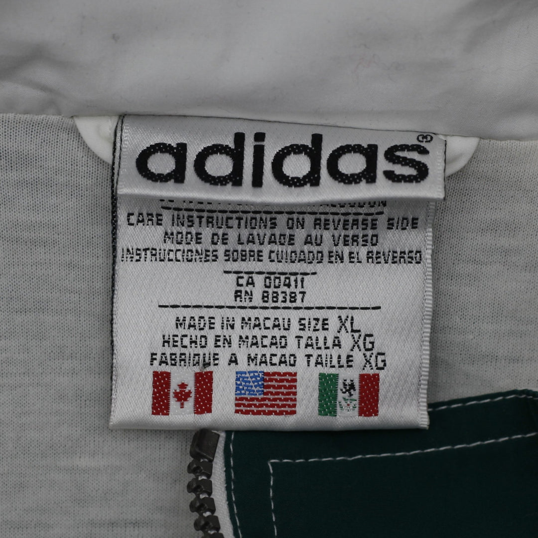 Vintage 90s Adidas Lined Windbreaker 3 Stripe Zip Up Jacket | Migration_Jackets - Back View | Fashion Rerun
