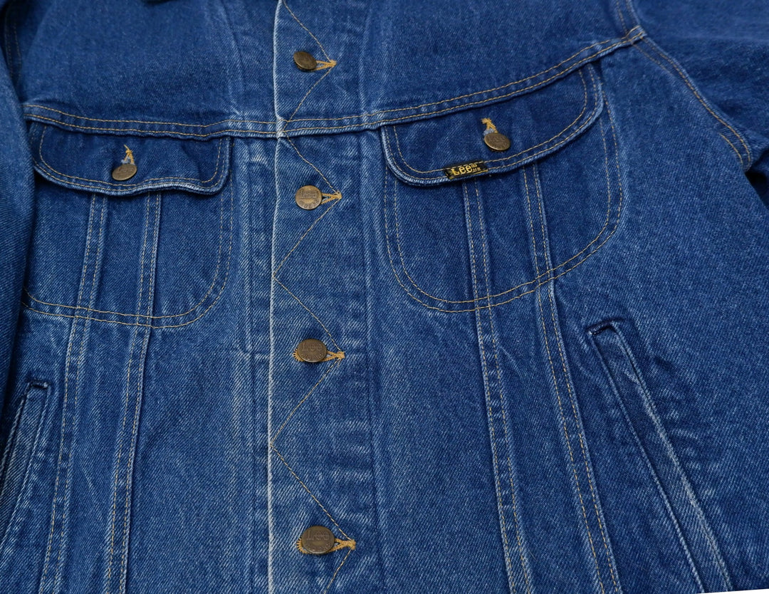 Vintage Mens Lee Riders Denim Trucker Jacket Dark Wash