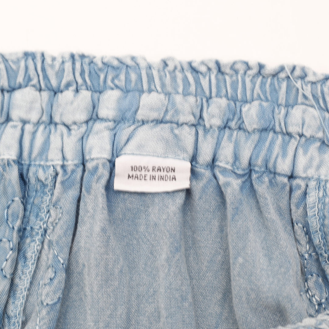 Y2K Ladies Unbranded Skirt Blue Embroidered Midi Rayon