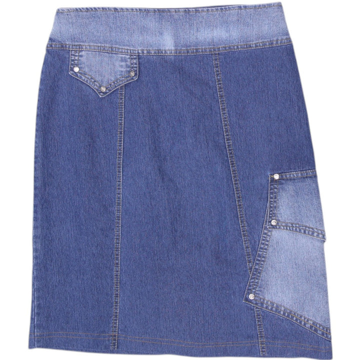 Y2K Ladies Seyka Blue Denim Midi Skirt Size 42