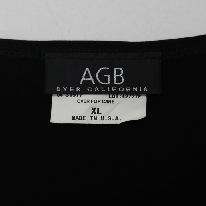 Y2K Ladies AGB Byer California Black O Ring Rhinestone Top Size XL