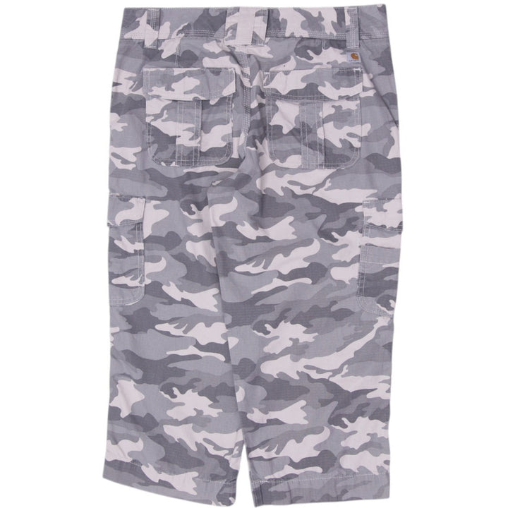 Ladies Carhartt Snow Camo Ripstop Cropped Cargo Pants Size 8