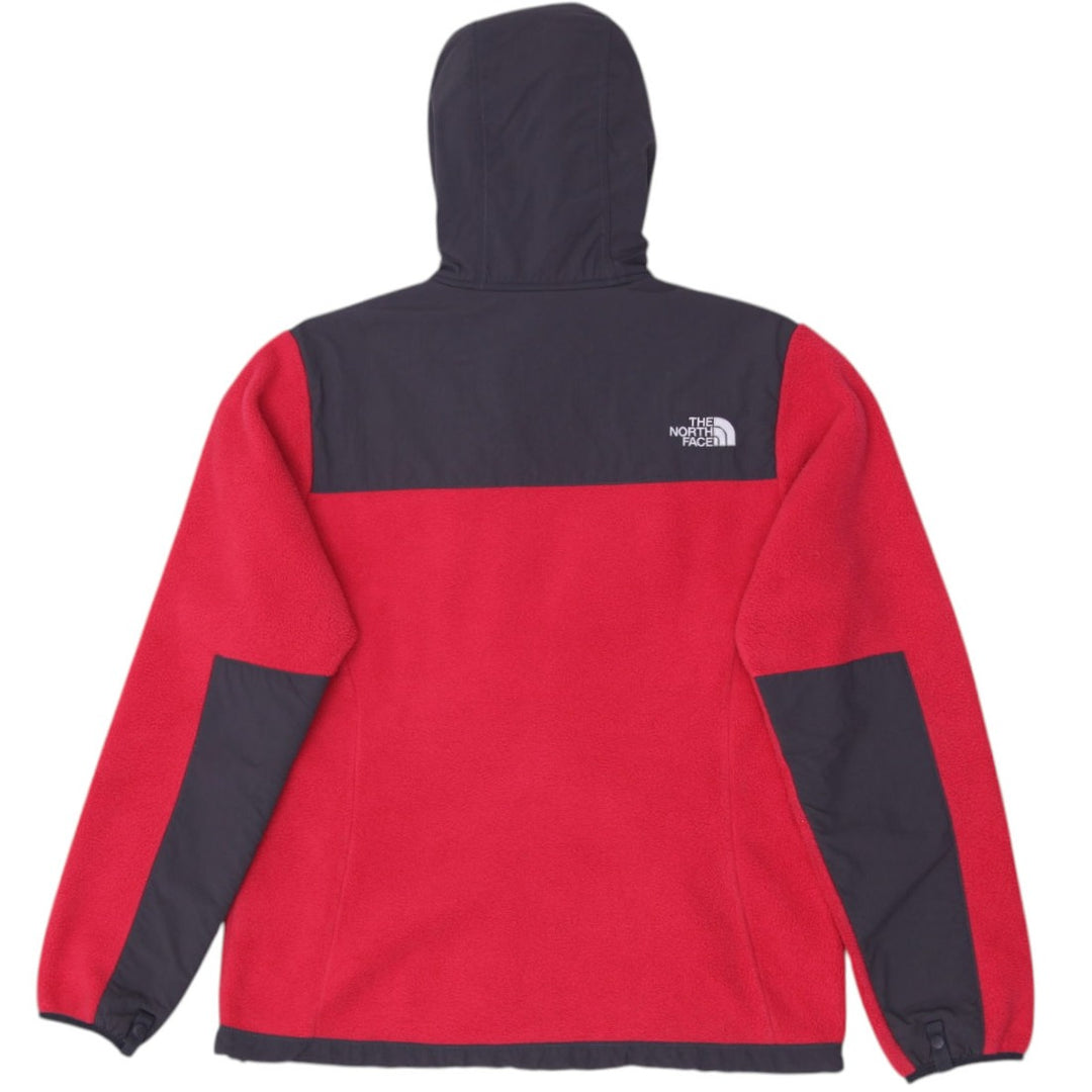 Ladies The North Face Denali Fleece Zipper Hooded Pink Gray Jacket Size M