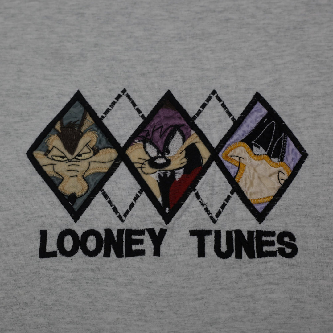 Vintage 90s Looney Tunes Warner Bros Diamond Character T-Shirt Made in USA Sz L