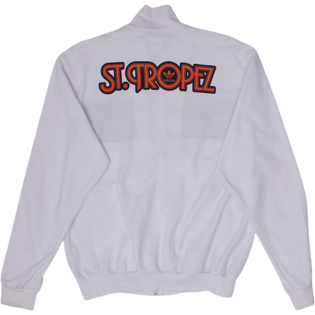 Mens Adidas St. Tropez Track Jacket White Full Zip Retro