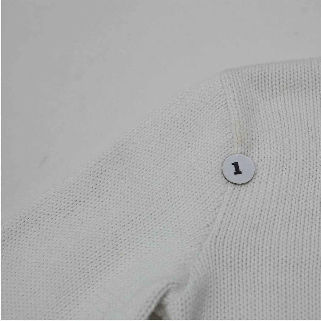 Vintage Ladies White Polo Ralph Lauren American Flag Embroidered Crewneck Sweate