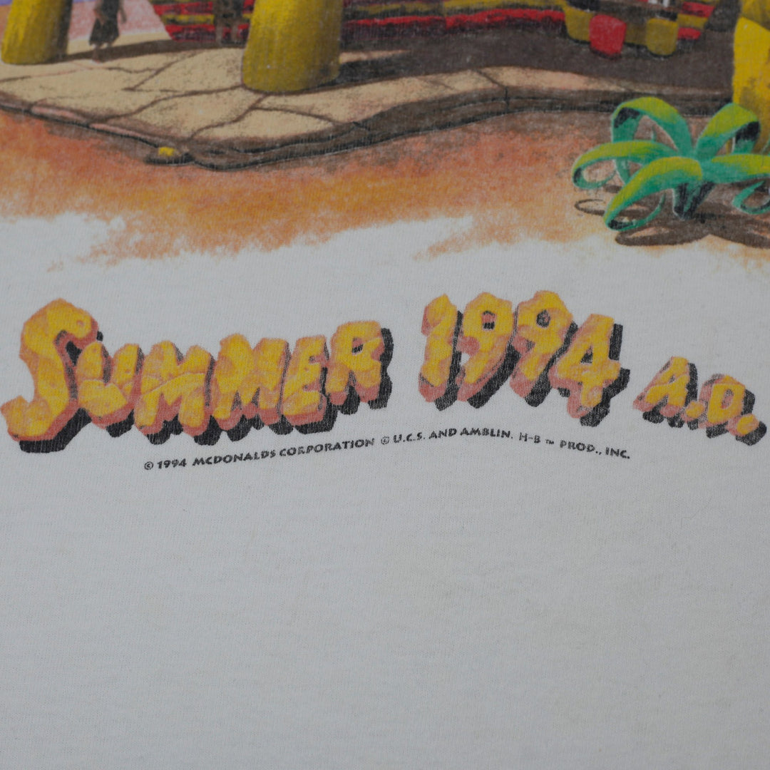Vintage 1994 Flintstones Movie T-Shirt Size XL Roc Donald's McDonald's Promo Tee Hanes Single Stitch