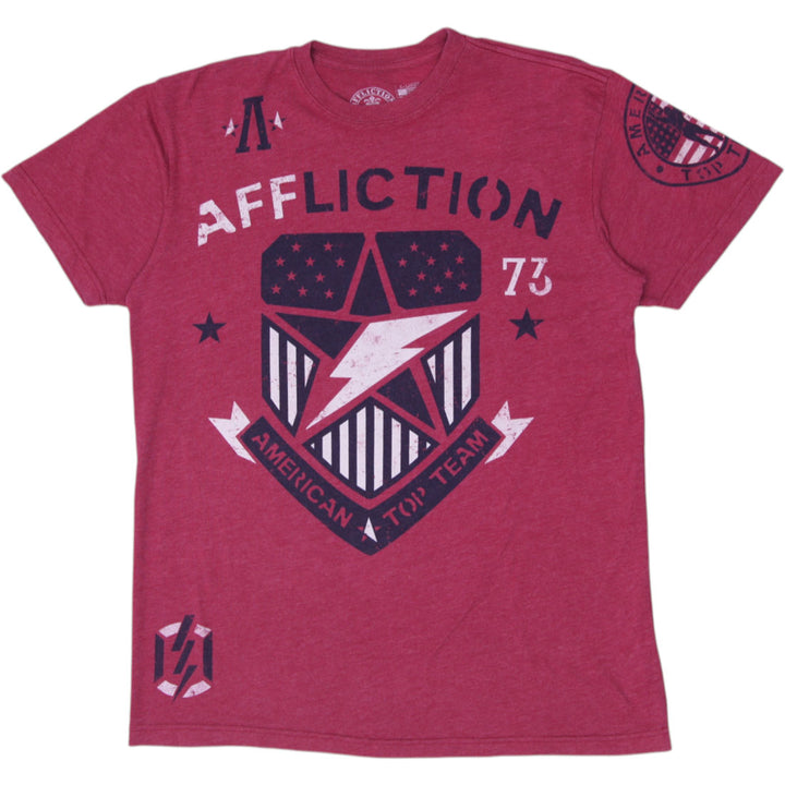 Y2K Mens Affliction ATT Lightning Star Graphic T-Shirt Made in USA Size XL