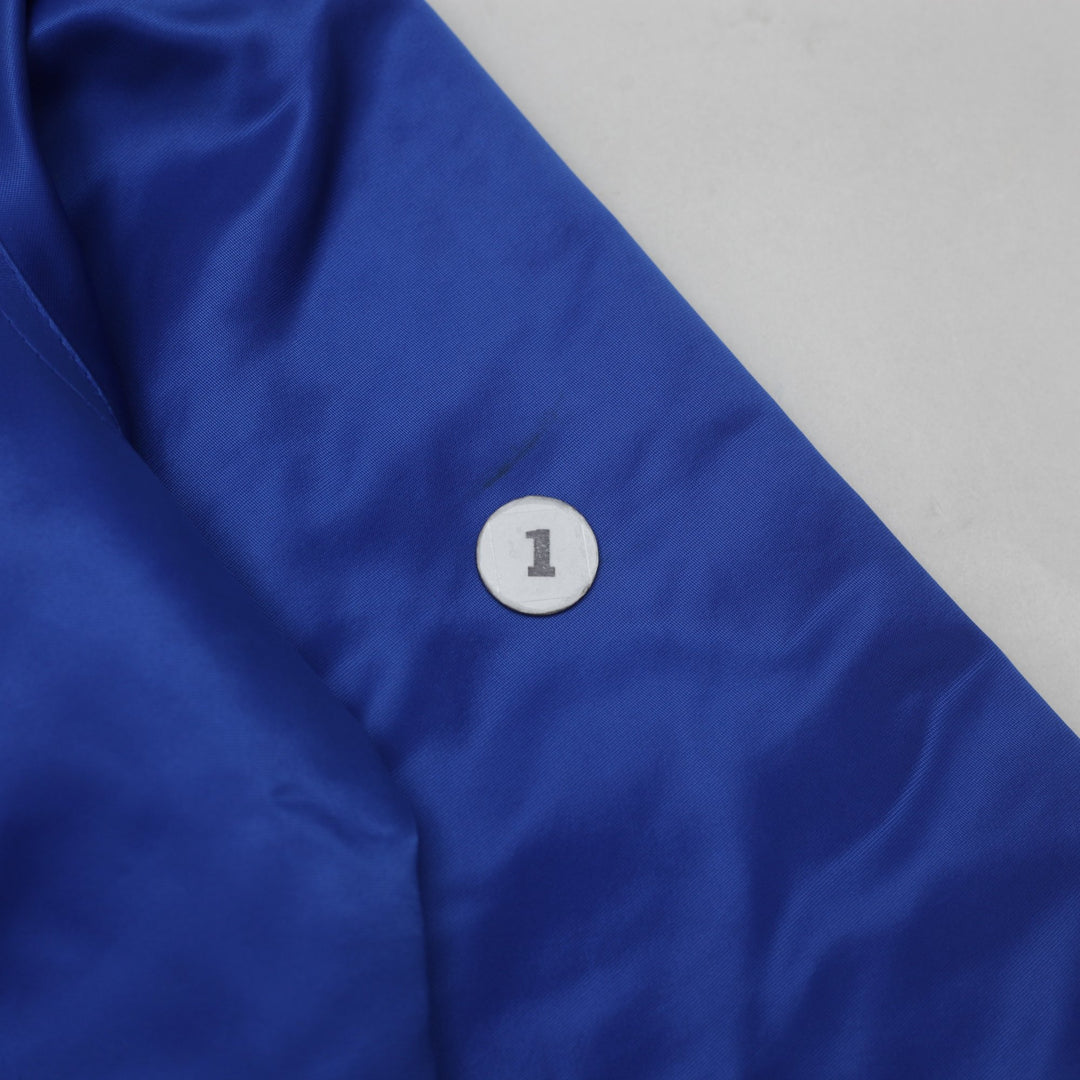 Vintage Chicago Cubs 80s MLB Starter Satin Bomber Snap Button Jacket L | Migration_Jackets - Detail View | Fashion Rerun