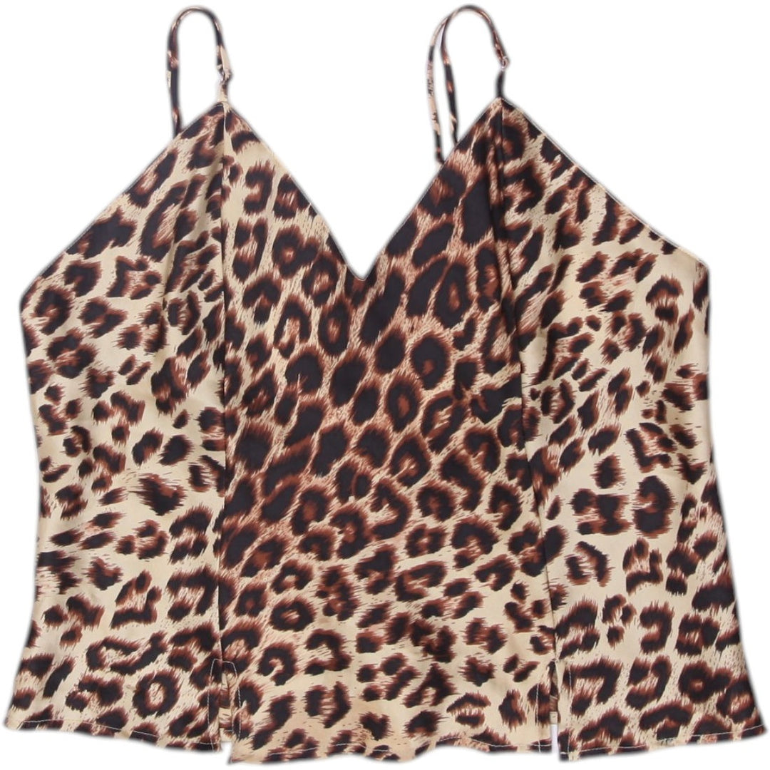 Y2K Ladies Camisole Leopard Print Sleeveless Strappy Top Size M | Migration_Tops | Fashion Rerun