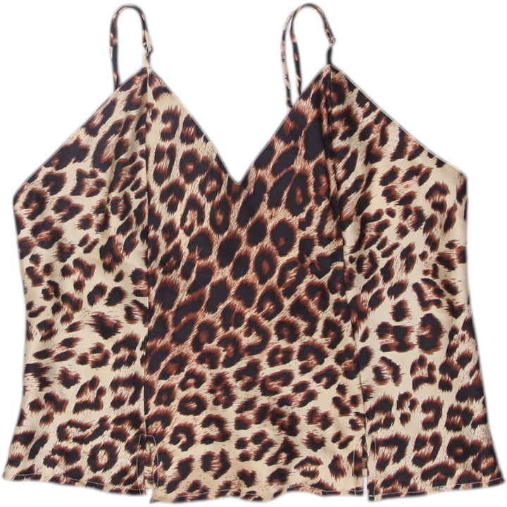Y2K Ladies Camisole Leopard Print Sleeveless Strappy Top Size M | Migration_Tops | Fashion Rerun