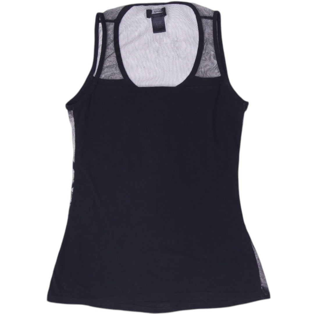 Y2K Ladies Teenage Runaway Rib Cage Skeleton Mesh Corset Hook Eye Tank Top Size S