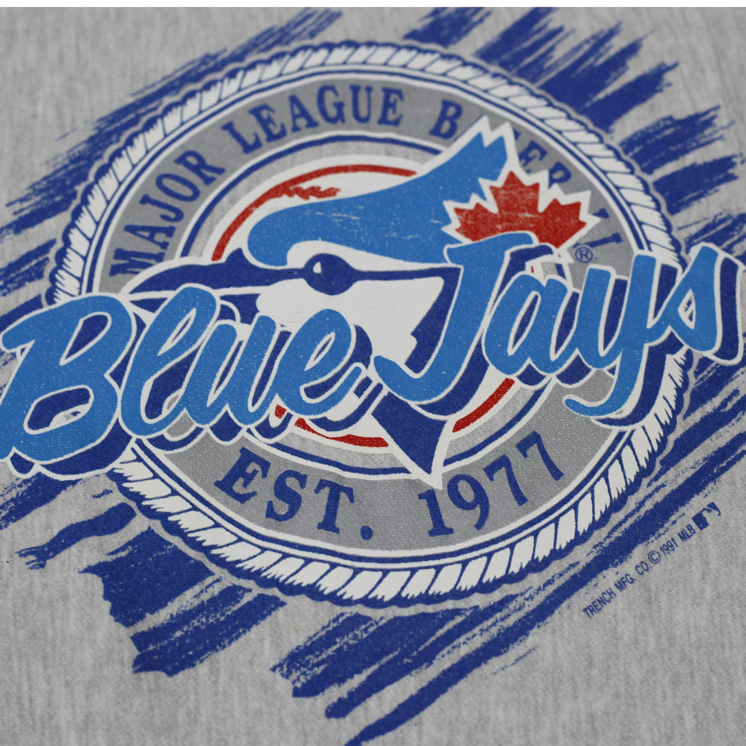 Vintage Trench USA Toronto Blue Jays 1991 Logo Gray Crewneck Sweatshirt Large | Migration_Sweatshirt - Altern | Fashion Rerun