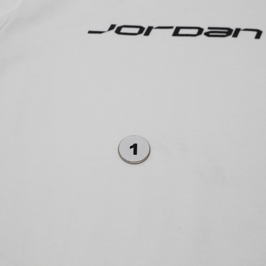 Mens Nike Jordan Sport Dri-FIT T-Shirt White Black Cyber Minimalist Tee Size M