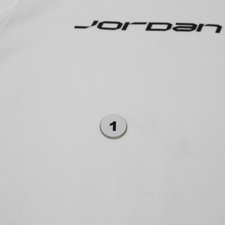 Mens Nike Jordan Sport Dri-FIT T-Shirt White Black Cyber Minimalist Tee Size M