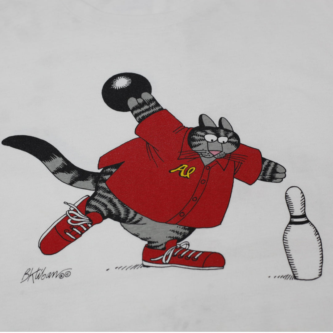 Vintage Crazy Shirts Hawaii 1980s B. Kliban Bowling Cat S.Stitch T-Shirt XL