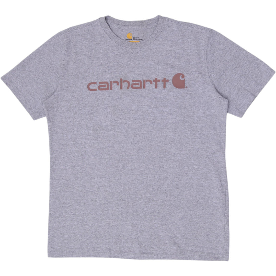 Ladies Carhartt Original Fit Graphic Logo Short Sleeve T-Shirt Heather Grey L