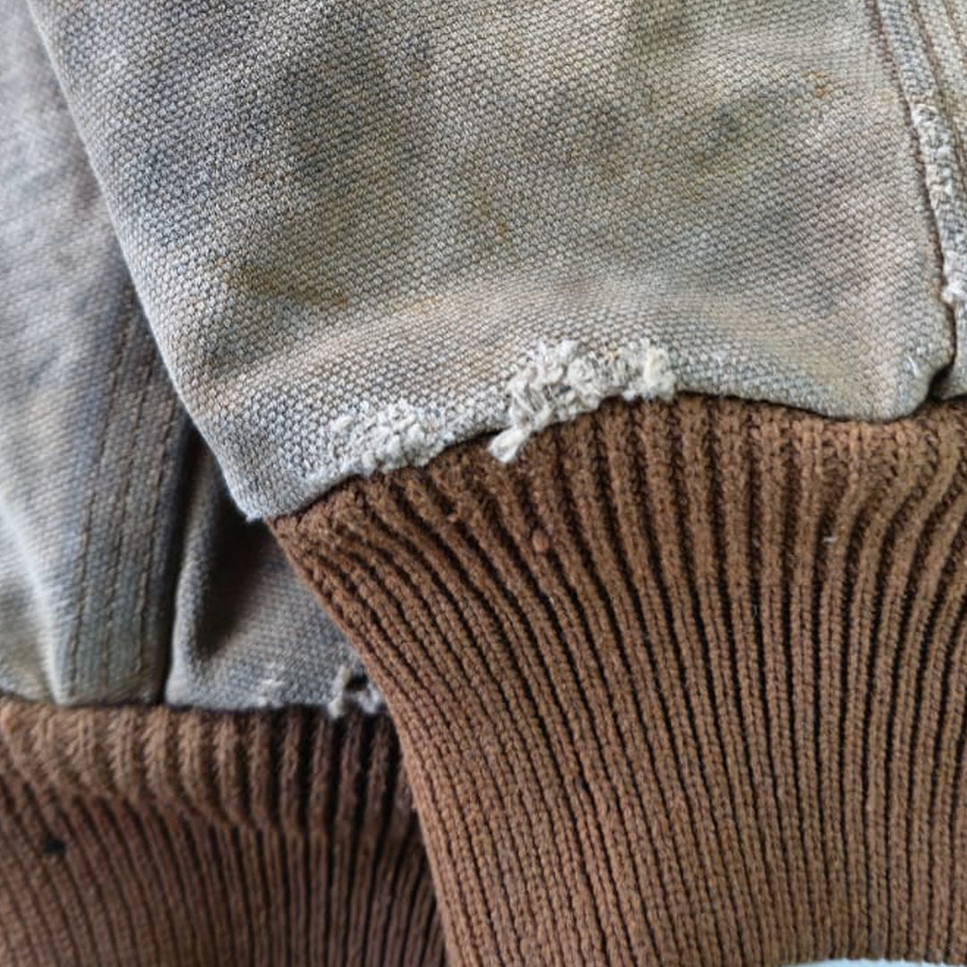 Vintage Carhartt J131-BRN Hooded Work Jacket Made In USA Distressed - Fashion Rerun Vintage Migration_Jacket