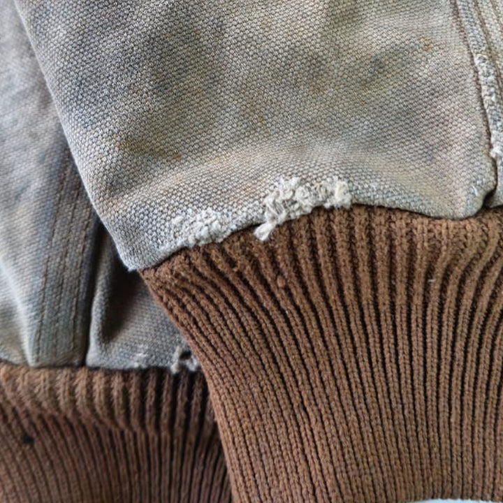 Vintage Carhartt J131-BRN Hooded Work Jacket Made In USA Distressed - Fashion Rerun Vintage Migration_Jacket