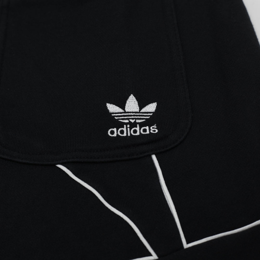 Mens Adidas Originals Big Trefoil Outline Sweat Shorts Black GE0821 Size L