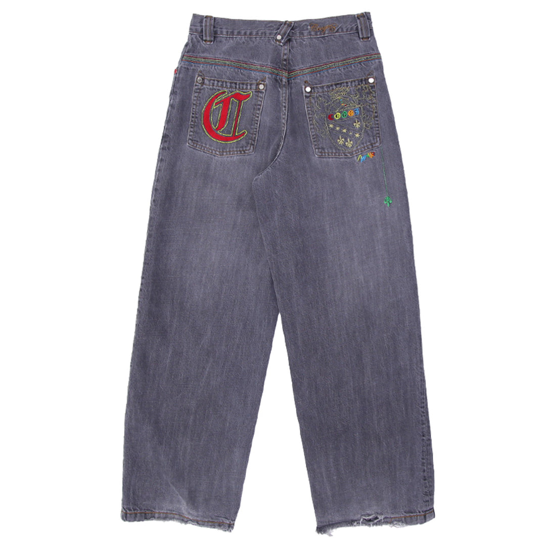 Y2K Ladies Coogi Embroidered Wide Leg Baggy High Waist Jeans
