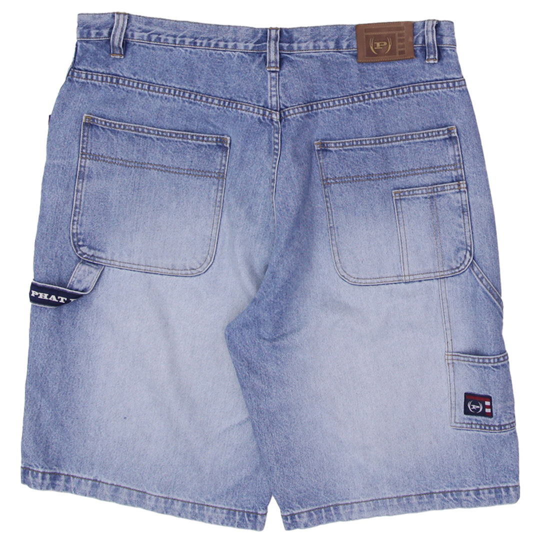 Y2K Mens Phat Farm Carpenter Denim Baggy Shorts