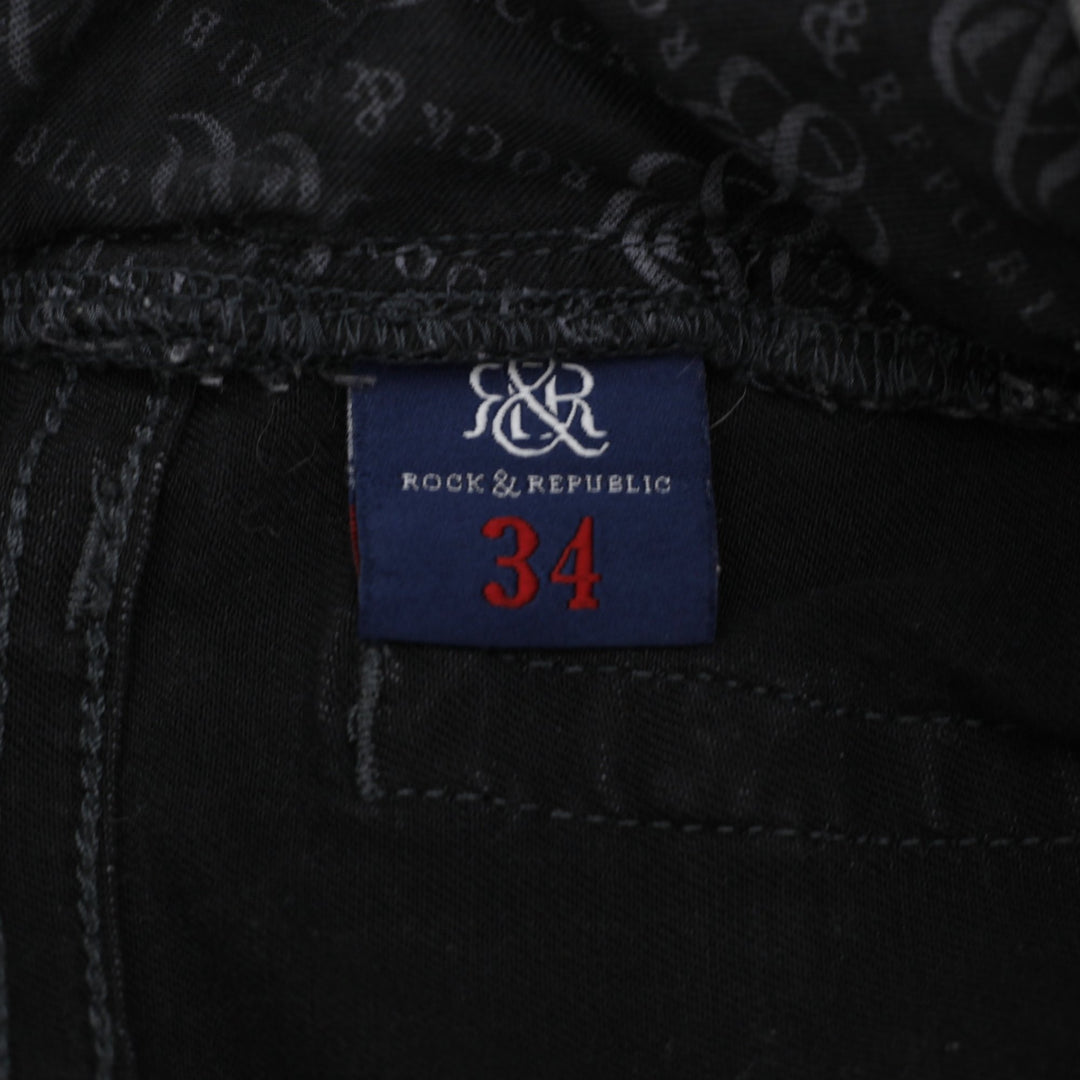 Mens Rock & Republic Asher Black Denim Stretch Jean Jorts Men’s Size 34