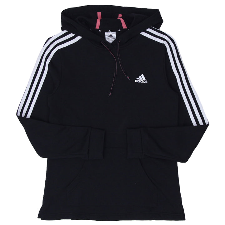 Ladies Adidas White Stripes Black Pullover Hoodie - Fashion Rerun Vintage Migration_Sweaters