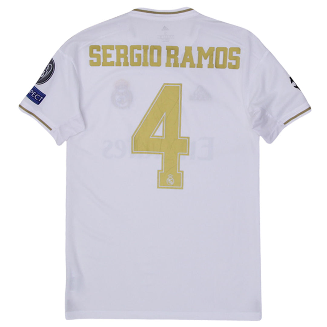 Mens 2019-20 Real Madrid Home Shirt Authentic #4 Sergio Ramos Climachill