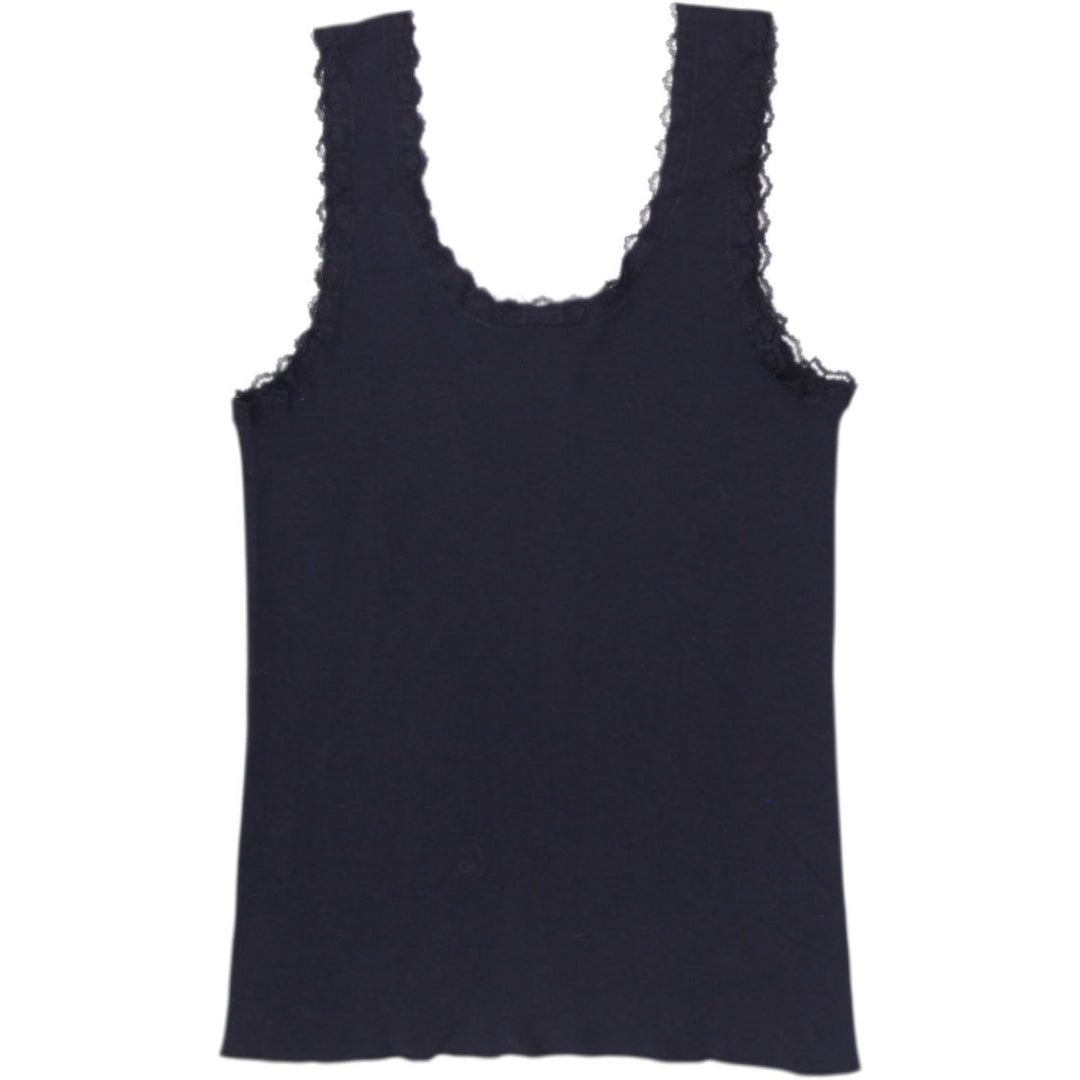 Ladies Harley Davidson Lace Trim Ribbed Gold Rose Tank Top