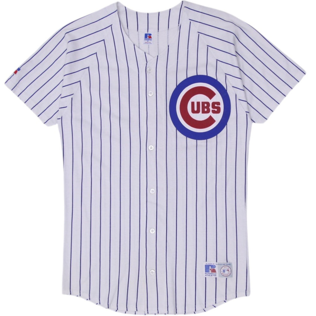 Vintage Russell Athletic Cubs Jersey White Pinstripe Baseball Made In USA M | Migration_Jerseys | Fashion Rerun