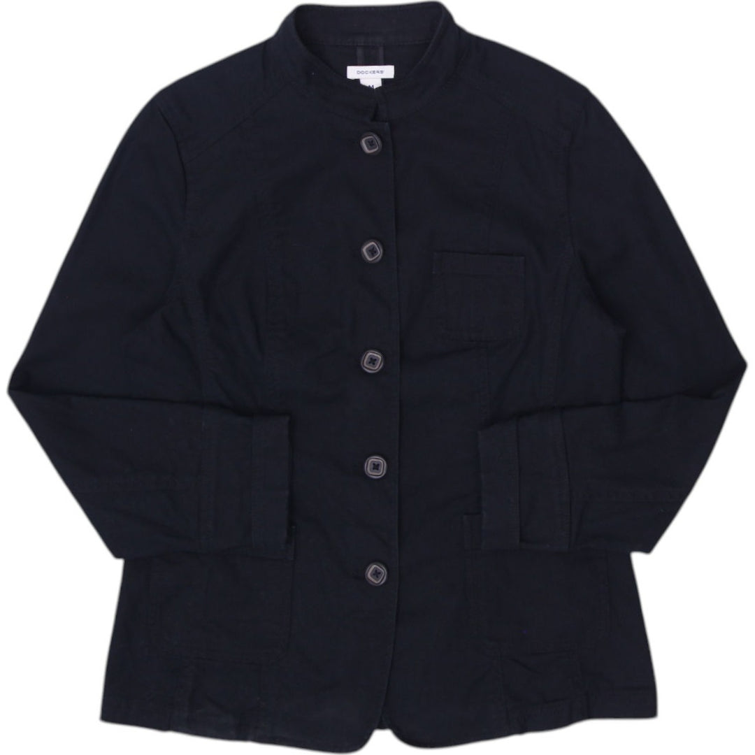 Y2K Ladies Black Button Front Casual Sport Jacket Size M | Migration_Jackets | Fashion Rerun