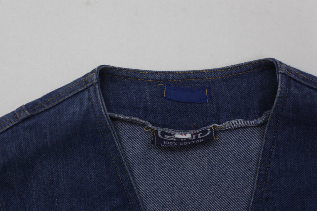 Vintage Blu Spirit 100% Cotton Denim Vest