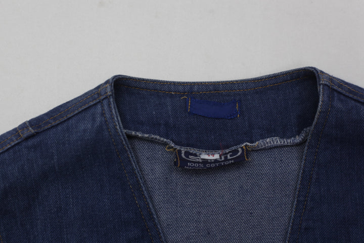 Vintage Blu Spirit 100% Cotton Denim Vest