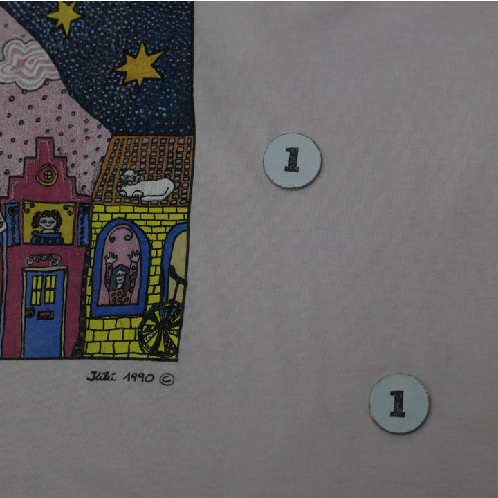 Vintage Hanes Beefy-T Pink Graphic T-Shirt Guardian Angel Illustration Size XL Made In USA | Migration_T-Shir | Fashion Rerun