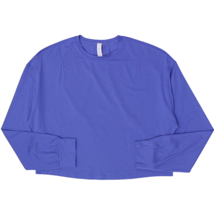 Ladies Lululemon Cropped Oversized Long Sleeve Workout Pullover T-Shirt Size 4