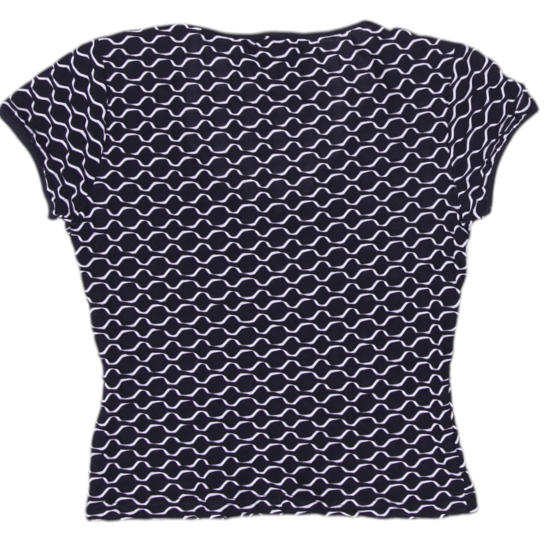 Y2K Ladies Graphic Pattern Cropped Top Size L | Migration_Y2K Tops - Side View | Fashion Rerun