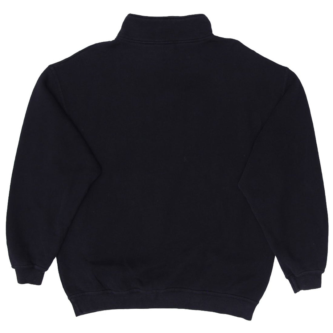 Mens Embroidered Fila Logo Quarter Zip Black Sweatshirt