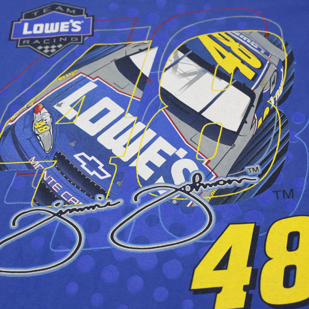 Vintage Mens Gildan NASCAR Jimmie Johnson T Shirt XL Lowe's Racing 48 Size XL
