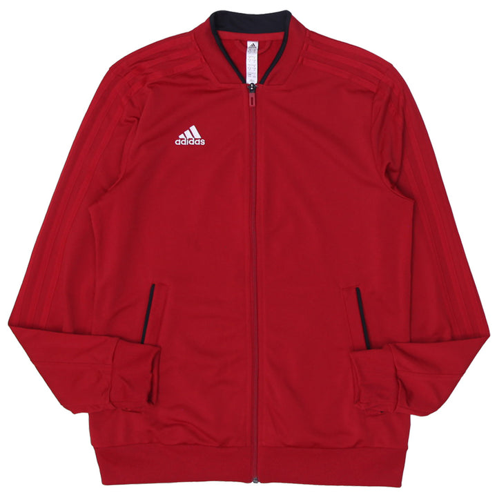 Mens Embroidered Adidas Logo Red Zipper Jacket