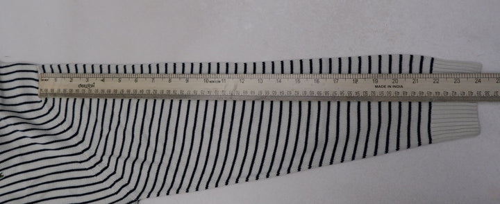 Vintage Mens Lacoste Sweater Navy Striped V-Neck Knit