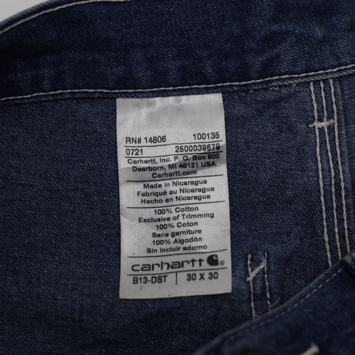 Mens Carhartt B13-DST Loose Fit Original Denim Carpenter Jeans Size 30x30