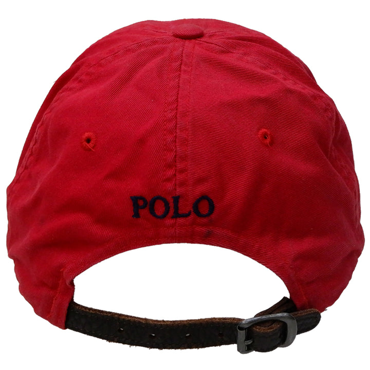 Vintage Polo By Ralph Lauren Hat Cap Red Adjustable Navy Pony