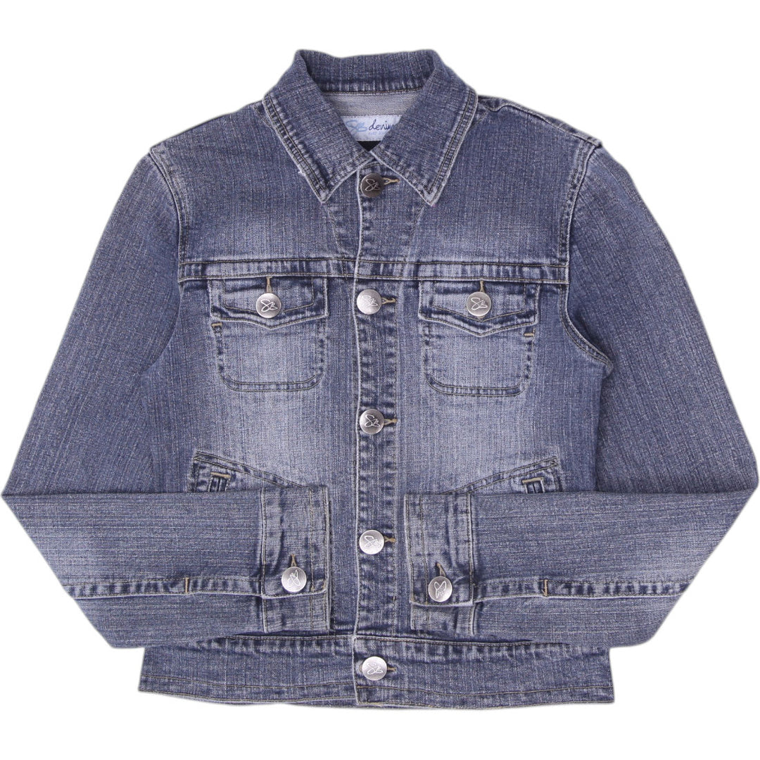 Y2K Ladies SB Denim Suzy Blue Washed Trucker Jacket Size 3/4